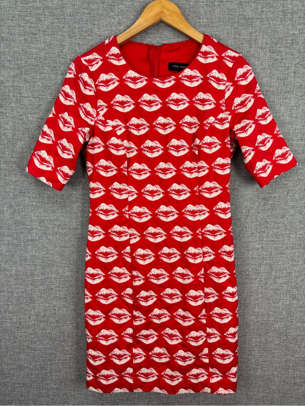 Pink Tartan Red Kiss-Print Dress